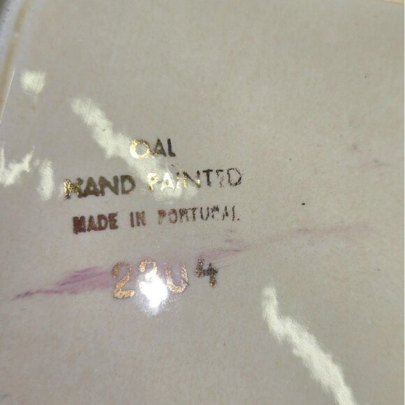 VTG Handpainted Portugal floral tray Roses Ceramic collectible 11" - Picture 5 of 9